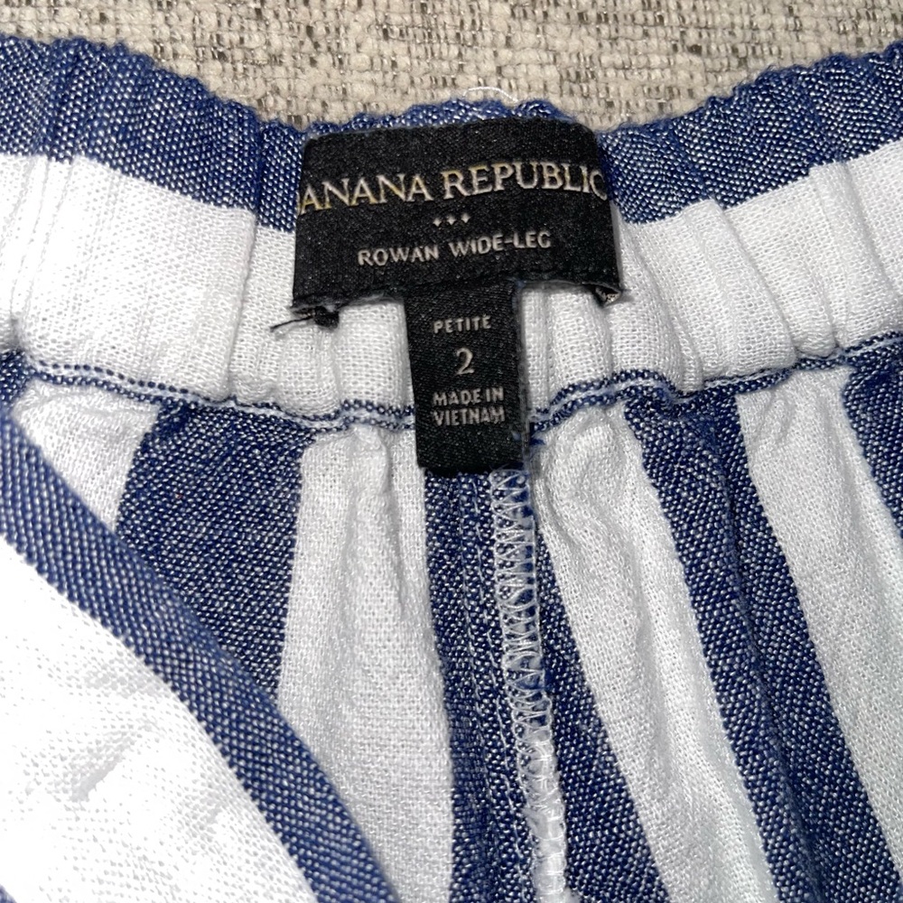 🛍️🌟Host Pic 🌟Banana Republic Rowan Striped Wide Leg Size 2 Pețite - Picture 4 of 8